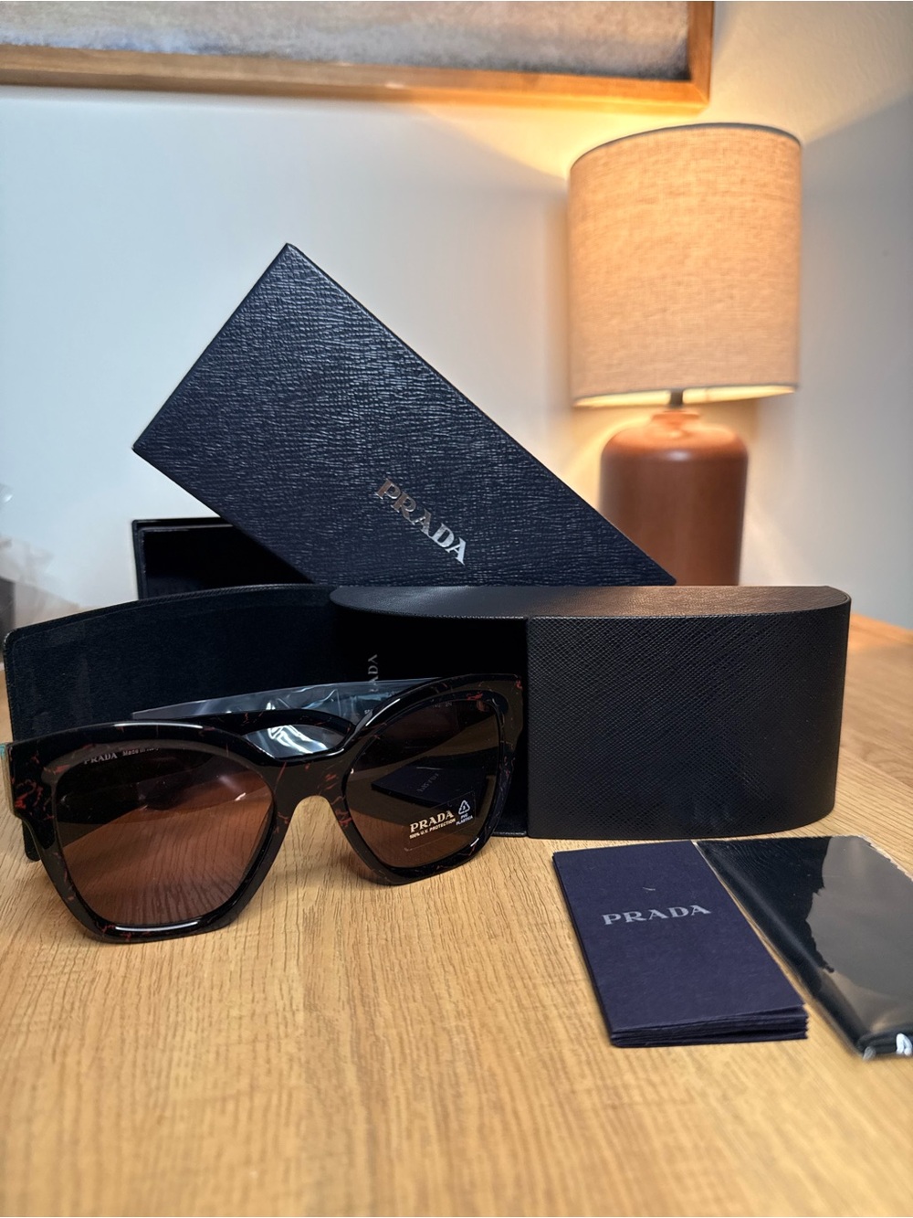 Prada Brown Gradient Turquoise Sunglasses